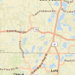 Lutz Florida Street Map