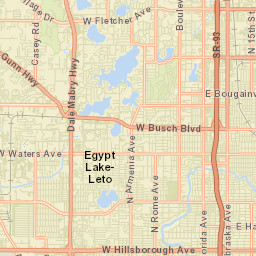 Sulphur Springs Florida Street Map