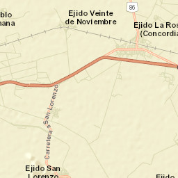 Veinte de Noviembre (Santa Lucía) Street Map
