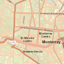 Colonia Independencia (Monterrey) Street Map