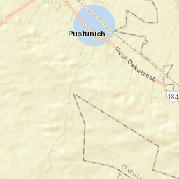 Pustunich Street Map