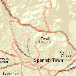 Spanish Town Street Map