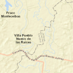 Pueblo Nuevo de las Raíces Street Map