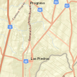 Las Piedras Street Map