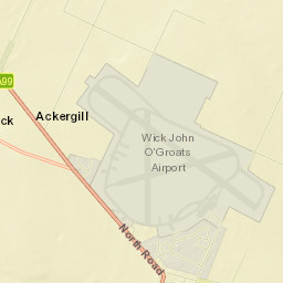 B874, Wick, Highland KW1, UK Street Map