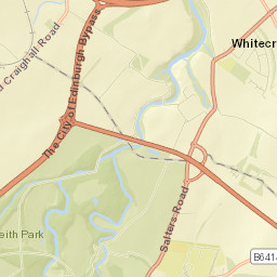 The City of Edinburgh By-Pass, East Lothian, UK Street Map