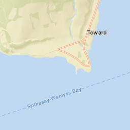 Toward, at Machair Cottages on unclassified, Dunoon, Argyll a Street Map