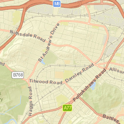 M8, Glasgow, Glasgow City G41, UK Street Map