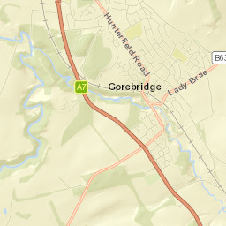 A7, Gorebridge, Midlothian EH23, UK Street Map