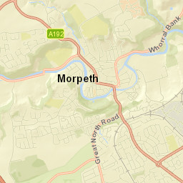 A192, Morpeth, Northumberland NE61, UK Street Map