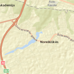Akademija (Kaunas) Street Map