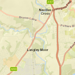 Darlington Road, Durham, County Durham Street Map