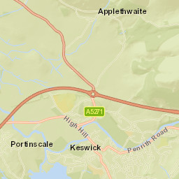 Spoonygreen Lane, Lake District National Park, Keswick, Cumbr Street Map