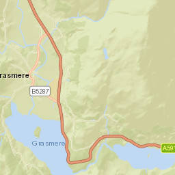 A591, Lake District National Park, Ambleside Street Map