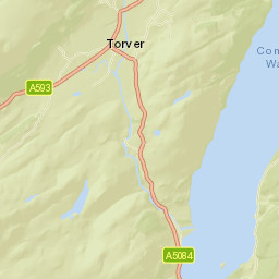A5084, Lake District National Park, Coniston, Cumbria LA21, U Street Map