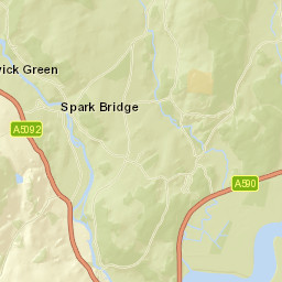 Lake District National Park, Spark Bridge, Ulverston, Cumbria Street Map