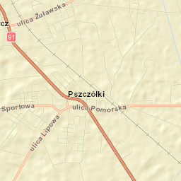 Pszczółki Street Map