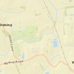 Chain Lane, Staining, Blackpool, Lancashire Street Map