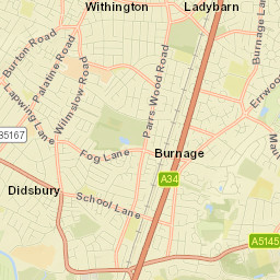 Burnage Street Map