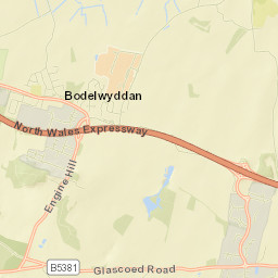 Bodelwyddan Street Map