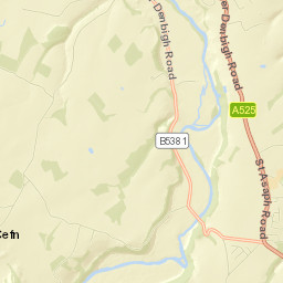 Lon Coed Esgob, Saint Asaph, Denbighshire Street Map