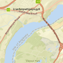 Llanfairpwllgwyngyll Street Map