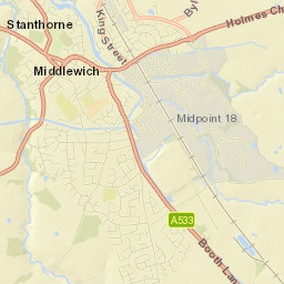 1 Booth Lane, Middlewich, Cheshire East  Street Map