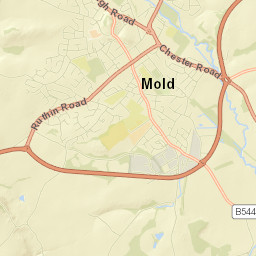 Wrexham Road, Mold, Flintshire CH7, UK Street Map