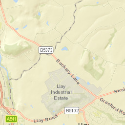 Wrexham Road, Wrexham, Flintshire LL12 Street Map