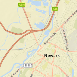 Great North Road, Newark, Nottinghamshire Street Map