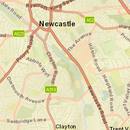 Newcastle under Lyme Street Map