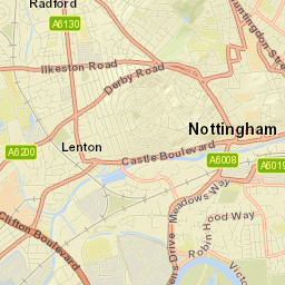 Nottingham Street Map
