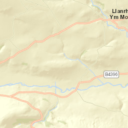Llanrhaeadr-ym-Mochnant, Three Tuns Street Map