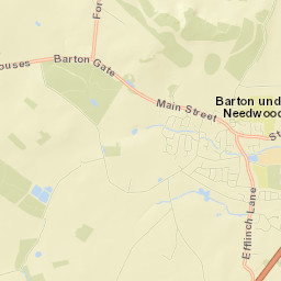 Barton under Needwood Street Map