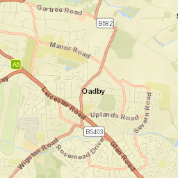 Oadby Street Map