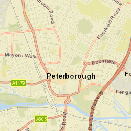 Peterborough, United Kingdom Street Map