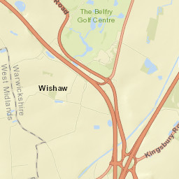 Ryefield Lane, Sutton Coldfield, Warwickshire Street Map
