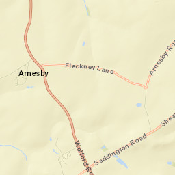 Arnesby, adj St Peters Road, Leicester, Leicestershire Street Map