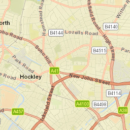 Birmingham, uk Street Map