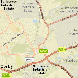 Occupation Road, Corby, Northamptonshire Street Map