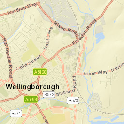 Nest Farm Road, Wellingborough, Northamptonshire Street Map