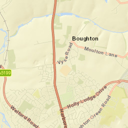 Boughton Road, Northampton, Northamptonshire Street Map