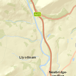 A470, Llandrindod Wells, Powys LD1, UK Street Map