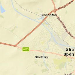Bishopton Lane, Stratford-upon-Avon, Warwickshire Street Map