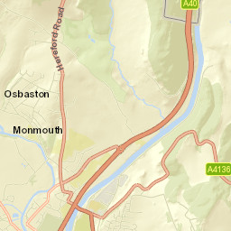 A40, Monmouth, Monmouthshire NP25, UK Street Map