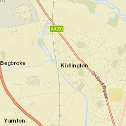 Yarnton Road, Kidlington, Oxfordshire OX5 Street Map