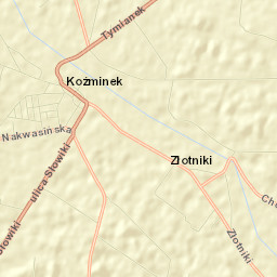 Koźminek Street Map