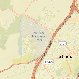 16 Bishops Rise, Hatfield, Hertfordshire AL10, UK Street Map