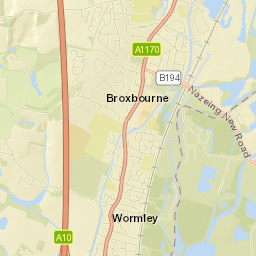 5 Churchfields, Broxbourne, Hertfordshire Street Map