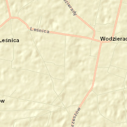 Wodzierady Street Map